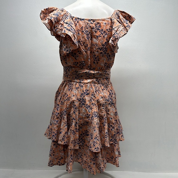 Cleobella Britt Mini Dress Sleeveless Positano Floral Flowers Tiered Pink Small - Picture 7 of 11